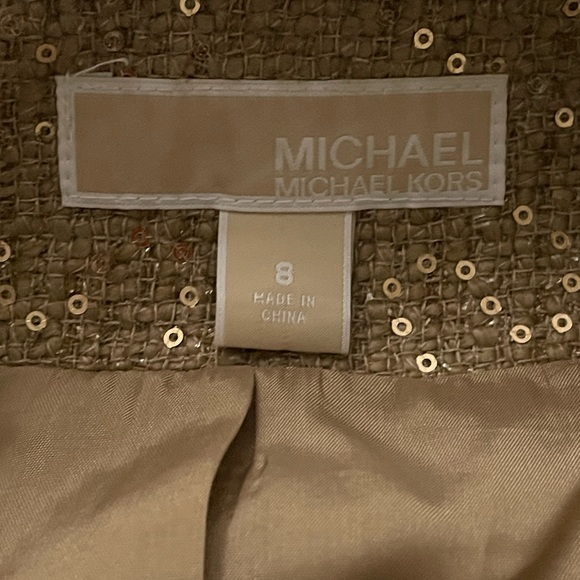 Michael Kors Gold Cropped Blazer with Textured Fabric size 8 pre owned - Picture 10 of 10